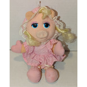 Vintage1980s Mupp et Babies Miss Piggy Plush 7.5" Hasbro Softies Jim Henson Rare